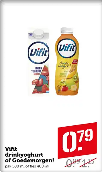 Coop Vifit drinkyoghurt of Goedemorgen! aanbieding