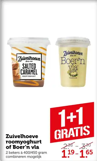 Coop Zuivelhoeve roomyoghurt of Boer'n vla aanbieding