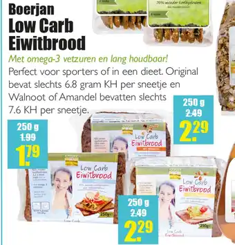 Gezond & Wel Boerjan Low Carb Eiwitbrood aanbieding