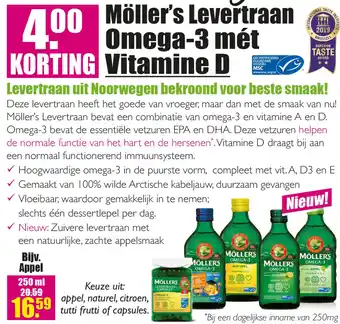 Gezond & Wel Möller's Levertraan Omega-3 mét Vitamine D aanbieding