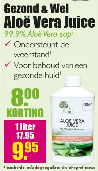 Gezond & Wel Gezond & Wel Aloë Vera Juice aanbieding