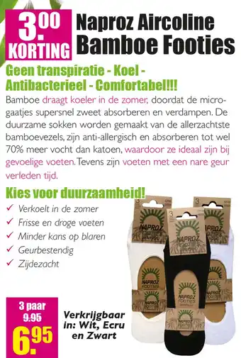 Gezond & Wel Naproz Aircoline Bamboe Footies aanbieding