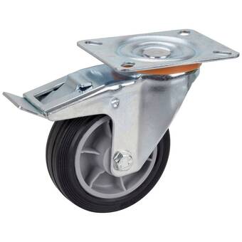 Conrad Dörner + helmer 716852 tpe-zwenkwiel 100x30mm, rola, complete regelaar, plaat 100x85mm, pp-velg grijs, trkr. 70 kg aanbieding