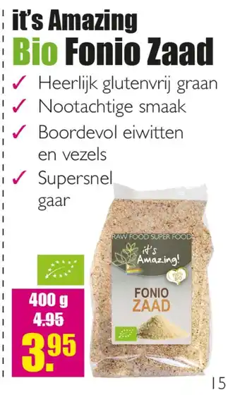 Gezond & Wel it's Amazing Bio Fonio Zaad aanbieding