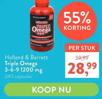 Holland & Barrett Holland & Barrett Triple Omega 3-6-9 1200 mg aanbieding