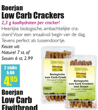 Gezond & Wel Boerjan Low Carb Crackers aanbieding