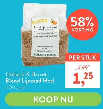 Holland & Barrett Holland & Barrett Blond Lijnzaad Heel aanbieding