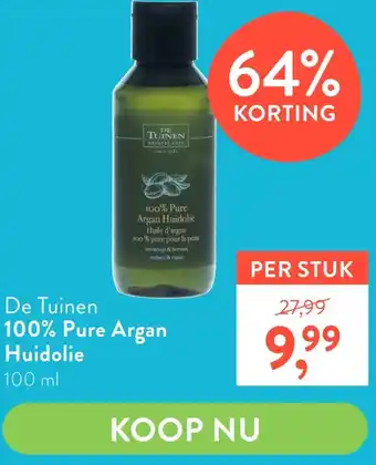 Holland & Barrett De Tuinen 100% Pure Argan Huidolie aanbieding