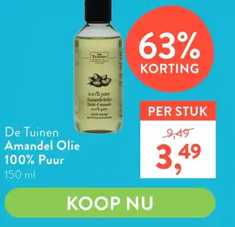 Holland & Barrett De Tuinen Amandel Olie 100% Puur aanbieding