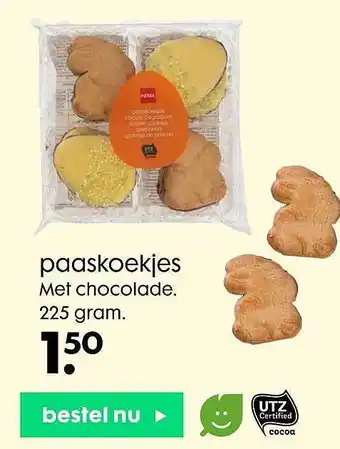 HEMA Paaskoekjes met chocolade 225 gr aanbieding