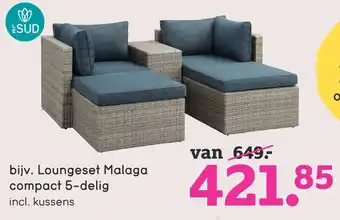 Leen Bakker Loungeset Malaga compact 5-delig aanbieding