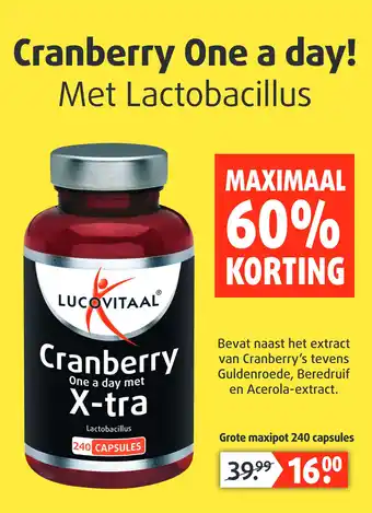 Lucovitaal One a day met Cranberry X-tra aanbieding