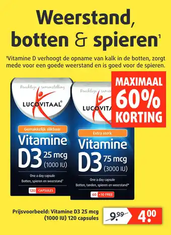 Lucovitaal Vitamine D3 25 mcg (1000 IU) 120 capsules aanbieding