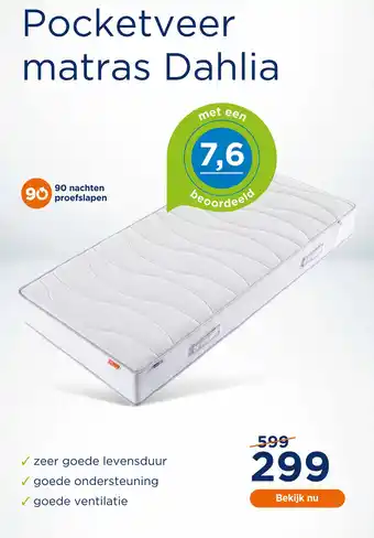 TotaalBED Pocketveer matras Dahlia aanbieding