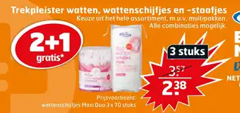 Trekpleister Trekpleister watten, wattenschijfjes en -staafjes aanbieding