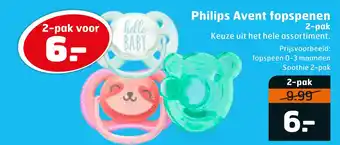 Trekpleister Philips Avent fopspenen aanbieding