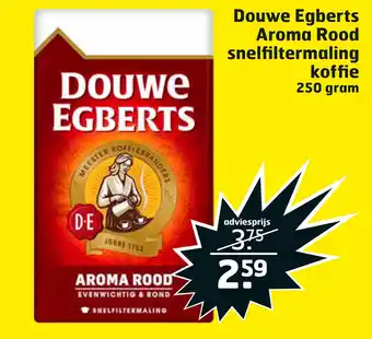 Trekpleister Douwe Egberts Aroma Rood snelfiltermaling koffie aanbieding