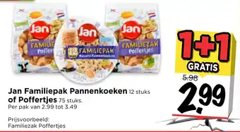 Vomar Voordeelmarkt Jan Familiepak Pannenkoeken of Poffertjes aanbieding