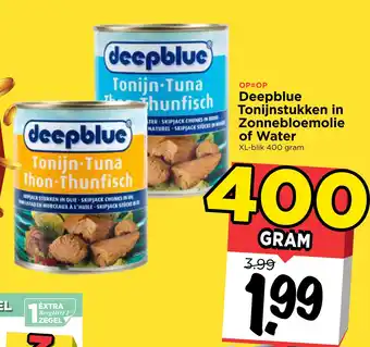 Vomar Voordeelmarkt Deepblue Tonijnstukken in Zonnebloemolie of Water aanbieding