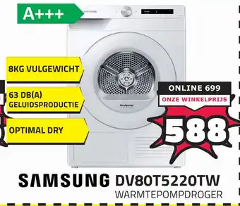 BoXXer SAMSUNG DV80T5220TW WARMTEPOMPDROGER aanbieding