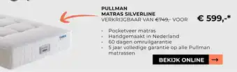 Slaapboulevard Kwakernaat Pullman Matras Silverline aanbieding