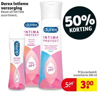 Kruidvat Durex Intieme verzorging assortiment aanbieding