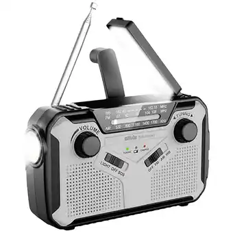 Conrad Silva schneider sos 112 outdoorradio vhf (fm), middengolf aux, middengolf, fm, usb accu laadfunctie, handslinger, zonnepaneel aanbieding