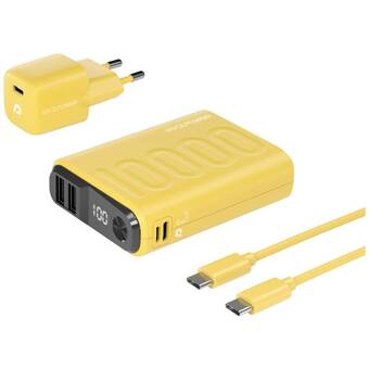 Conrad Realpower pb-10000 power pack powerbank 10000 mah li-ion usb, usb-c® geel aanbieding