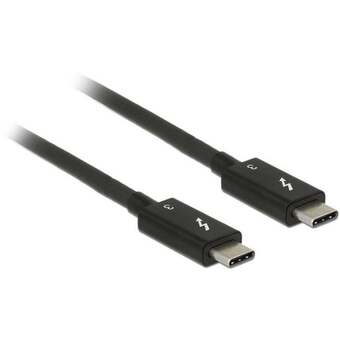 Conrad Delock usb aansluitkabel thunderbolt (usb-c) stekker, thunderbolt (usb-c) stekker 0.50 m zwart 84844 thunderbolt-kabel aanbieding
