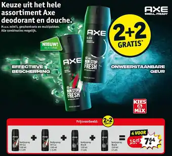 Kruidvat Axe deodorant en douche assortiment aanbieding