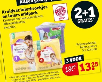 Kruidvat Kruidvat Luiers en luierbroekjes midpack aanbieding