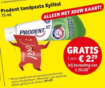 Kruidvat Prodent tandpasta Xylitol 75ml aanbieding