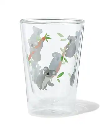 HEMA Hema dubbelwandig glas koala 350ml aanbieding
