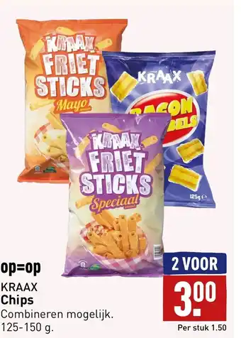 ALDI KRAAX Chips  125-150 g aanbieding