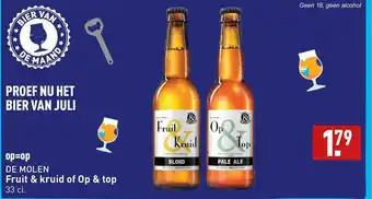 ALDI DE MOLEN Fruit & kruid of Op & top 33 cl. aanbieding