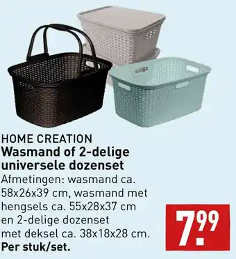 ALDI HOME CREATION Wasmand of 2-delige universele dozenset aanbieding