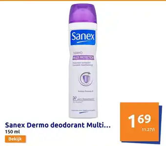 Action Sanex Dermo deodorant Multi... 150ml aanbieding