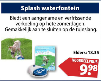 Huisdier Voordeelshop Splash waterfontein aanbieding