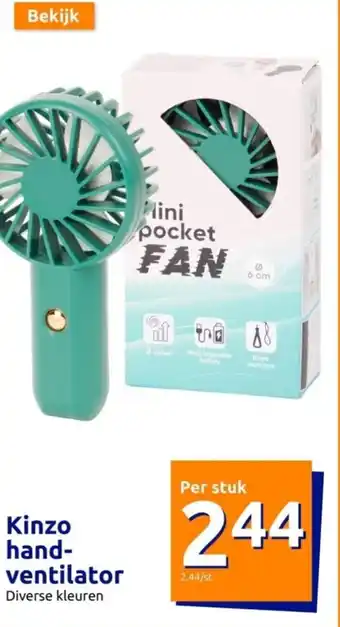 Action Kinzo hand-ventilator aanbieding