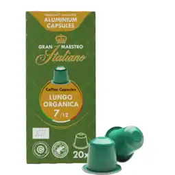 Koffievoordeel.nl Gran maestro italiano - lungo organica (organic) - 20 cups aanbieding