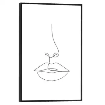 Leen Bakker Poster met lijst lippen - 30x20 cm - leen bakker aanbieding