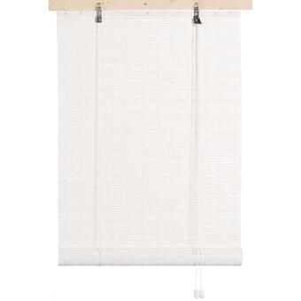 Leen Bakker Rolgordijn bamboe - wit - 150x180 cm - leen bakker aanbieding