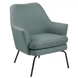 Leen Bakker Relaxfauteuil ulla - stof - grijsgroen - leen bakker aanbieding