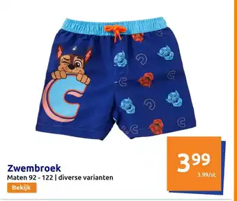 Action Zwembroek Maten 92-122 aanbieding