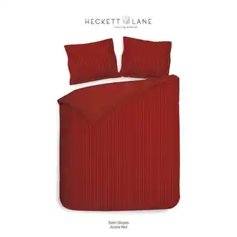 Leen Bakker Heckett & lane dekbedovertrek uni stripe - rood - 140x220 cm - leen bakker aanbieding