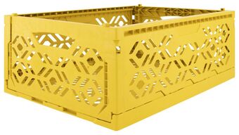HEMA Hema klapkrat recycled 30x40x15 - okergeel aanbieding