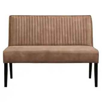 Leen Bakker Eetkamerbank casey - microleder taupe - 125 centimeter - leen bakker aanbieding