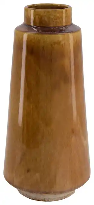 HEMA Hema vaas reactief aardewerk ø15x28 bruin (bruin) aanbieding