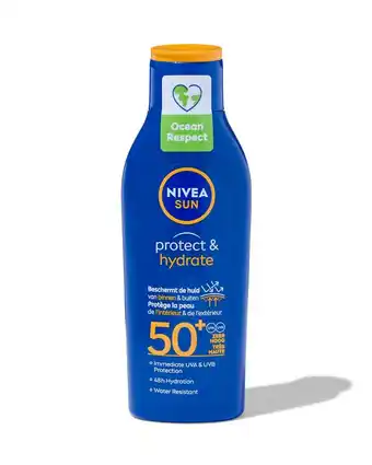 HEMA Nivea sun nivea sun protect & hydrate zonnemelk spf50+ 200ml aanbieding