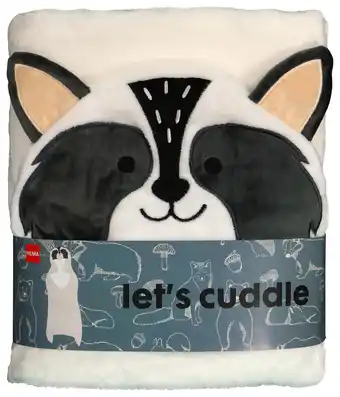 HEMA Hema snuggle deken 130x150 wasbeer aanbieding